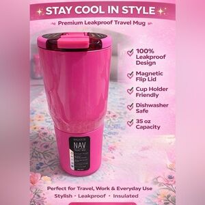 Pink Leakproof Travel Mug with Magnetic Lid